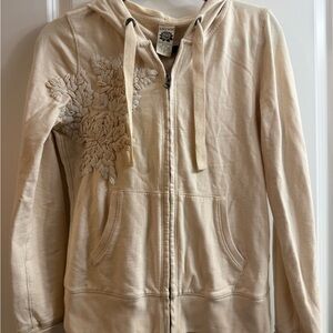 Lucky Brand Cream Zip-Up Jacket